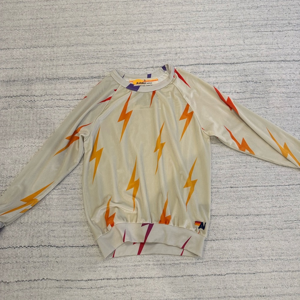 Aviator nation velvet crewneck size small
